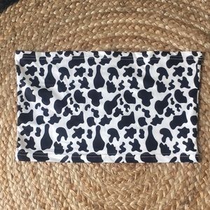 Romwe cow print tube top